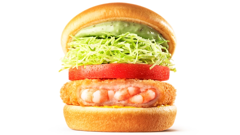 バジルマヨの海老カツバーガー