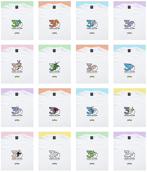 ポケットモンスター 30周年を記念したTシャツ
