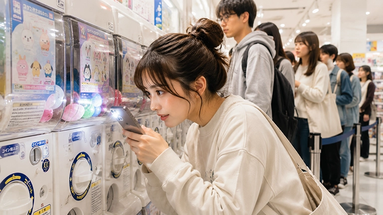 ガシャポン、ライト透かし論争にSNSで賛否「照らしたあと引くのやめて回ってくるこっちも嫌」「ガシャの意味無いやん」