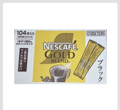 ネスカフェ ゴールドブレンド スティック 26本×4箱入り